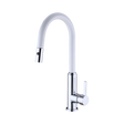 An image of Nero Tapware Pearl Pull Out Sink Mixer With Vegie Spray Function Chrome White