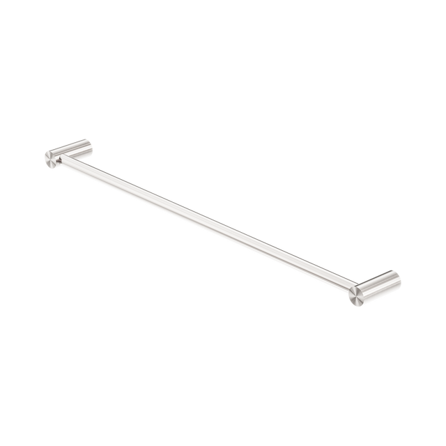 An image of Nero Tapware New Mecca Single Towel Rail 600mm Brushed Nickel