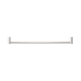 An image of Nero Tapware New Mecca Single Towel Rail 600mm Brushed Nickel