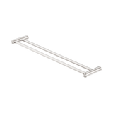 An image of Nero Tapware New Mecca Double Towel Rail 600mm Brushed Nickel