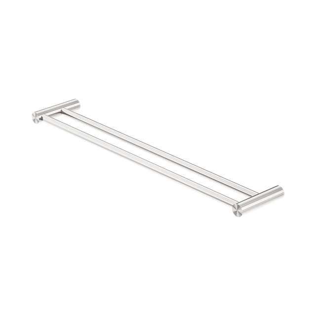 An image of Nero Tapware New Mecca Double Towel Rail 600mm Brushed Nickel