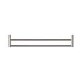 An image of Nero Tapware New Mecca Double Towel Rail 600mm Brushed Nickel