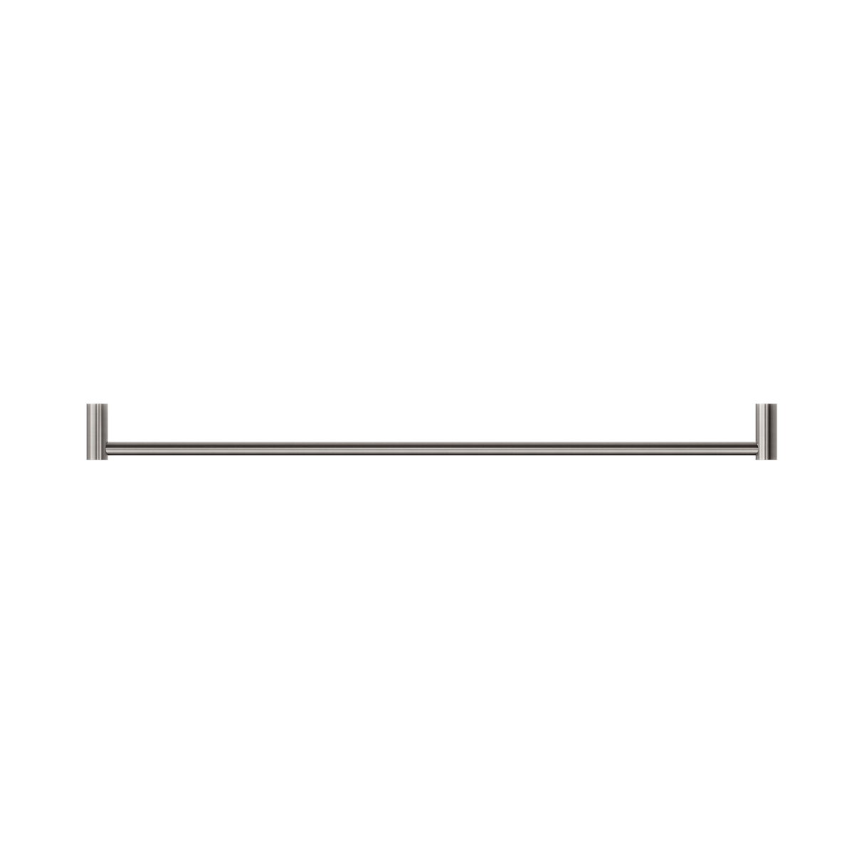An image of Nero Tapware New Mecca Single Towel Rail 800mm Brushed Nickel