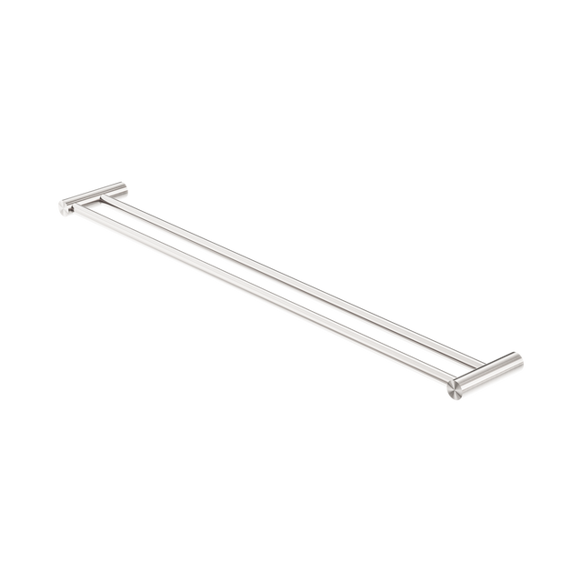 An image of Nero Tapware New Mecca Double Towel Rail 800mm Brushed Nickel