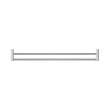 An image of Nero Tapware New Mecca Double Towel Rail 800mm Brushed Nickel