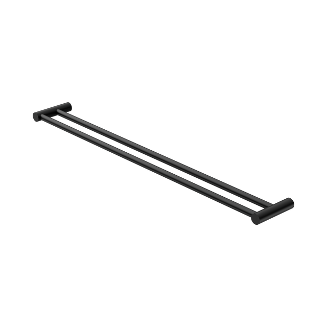An image of Nero Tapware New Mecca Double Towel Rail 800mm Matte Black