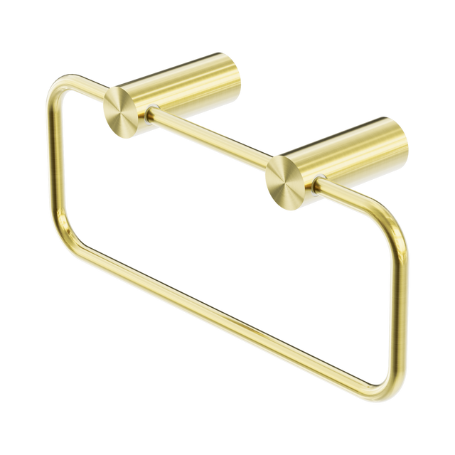 An image of Nero Tapware New Mecca Towel Ring Brushed Gold