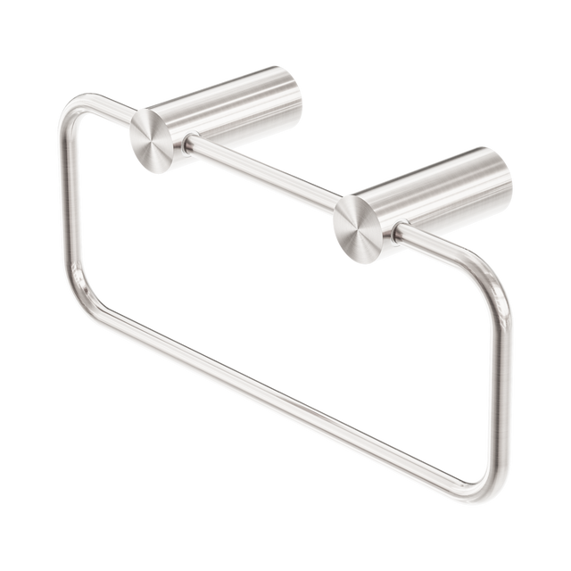 An image of Nero Tapware New Mecca Towel Ring Brushed Nickel