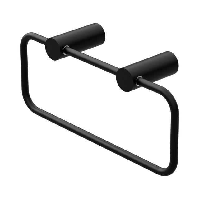 An image of Nero Tapware New Mecca Towel Ring Matte Black