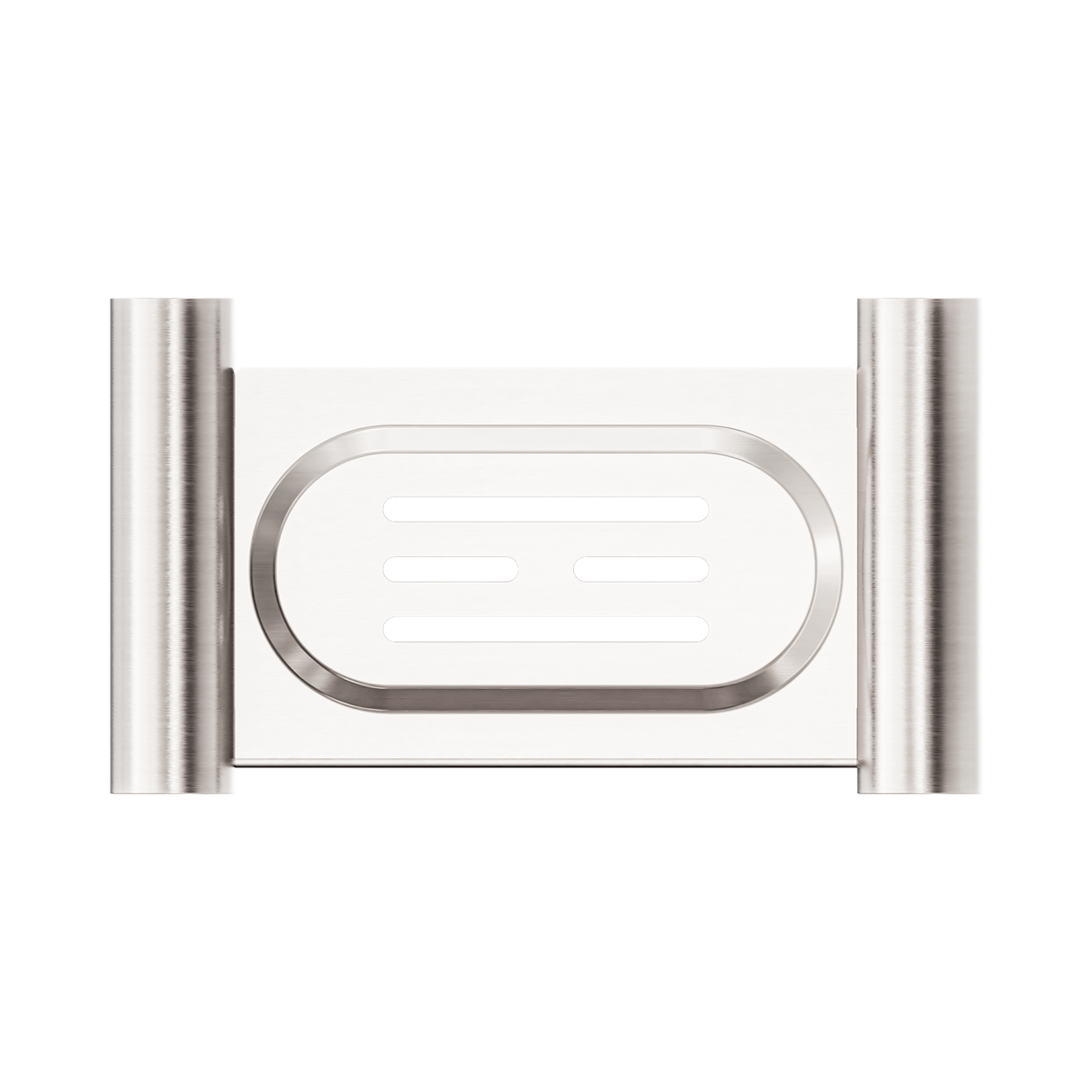 An image of Nero Tapware New Mecca Soap Dish Holder Brushed Nickel