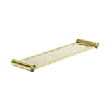 An image of Nero Tapware New Mecca Metal Shower Shelf Brushed Gold