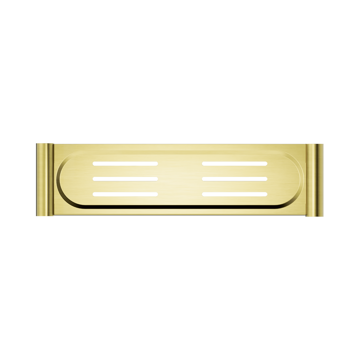 An image of Nero Tapware New Mecca Metal Shower Shelf Brushed Gold