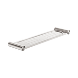 An image of Nero Tapware New Mecca Metal Shower Shelf Brushed Nickel