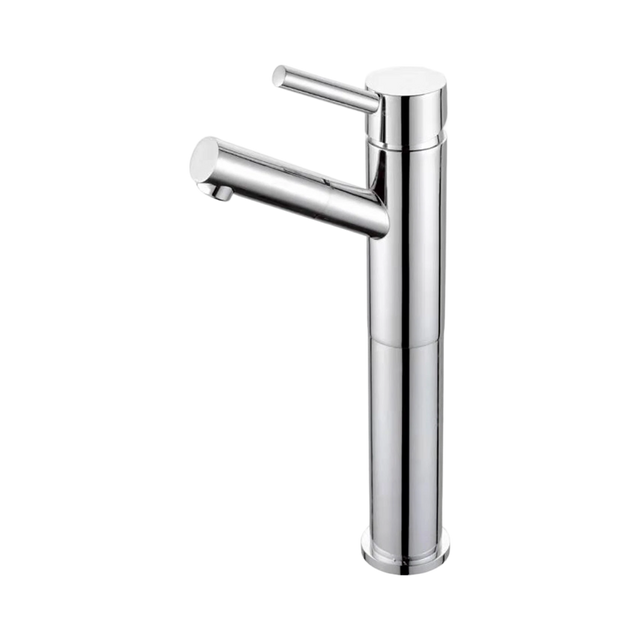 An image of Nero Tapware Dolce Tall Basin Mixer Angle Spout Chrome