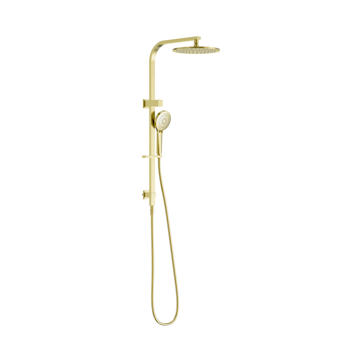 An image of Nero Tapware Bianca Twin Shower Brushed Gold
