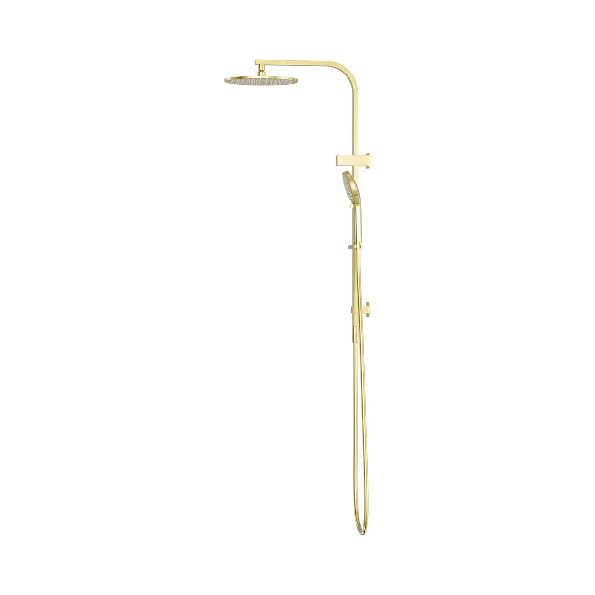 An image of Nero Tapware Bianca Twin Shower Brushed Gold