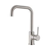 An image of Nero Tapware Dolce Kitchen Mixer Square Shape Brushed Nickel