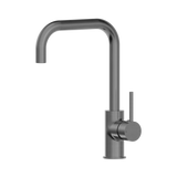 An image of Nero Tapware Dolce Kitchen Mixer Square Shape Gun Metal