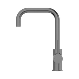 An image of Nero Tapware Dolce Kitchen Mixer Square Shape Gun Metal