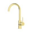 An image of Nero Tapware Dolce Kitchen Mixer Gooseneck Brushed Gold