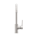 An image of Nero Tapware Dolce Kitchen Mixer Gooseneck Brushed Nickel