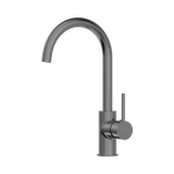 An image of Nero Tapware Dolce Kitchen Mixer Gooseneck Gun Metal