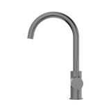 An image of Nero Tapware Dolce Kitchen Mixer Gooseneck Gun Metal