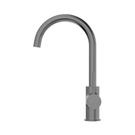 An image of Nero Tapware Dolce Kitchen Mixer Gooseneck Gun Metal