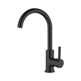An image of Nero Tapware Dolce Kitchen Mixer Gooseneck Matte Black