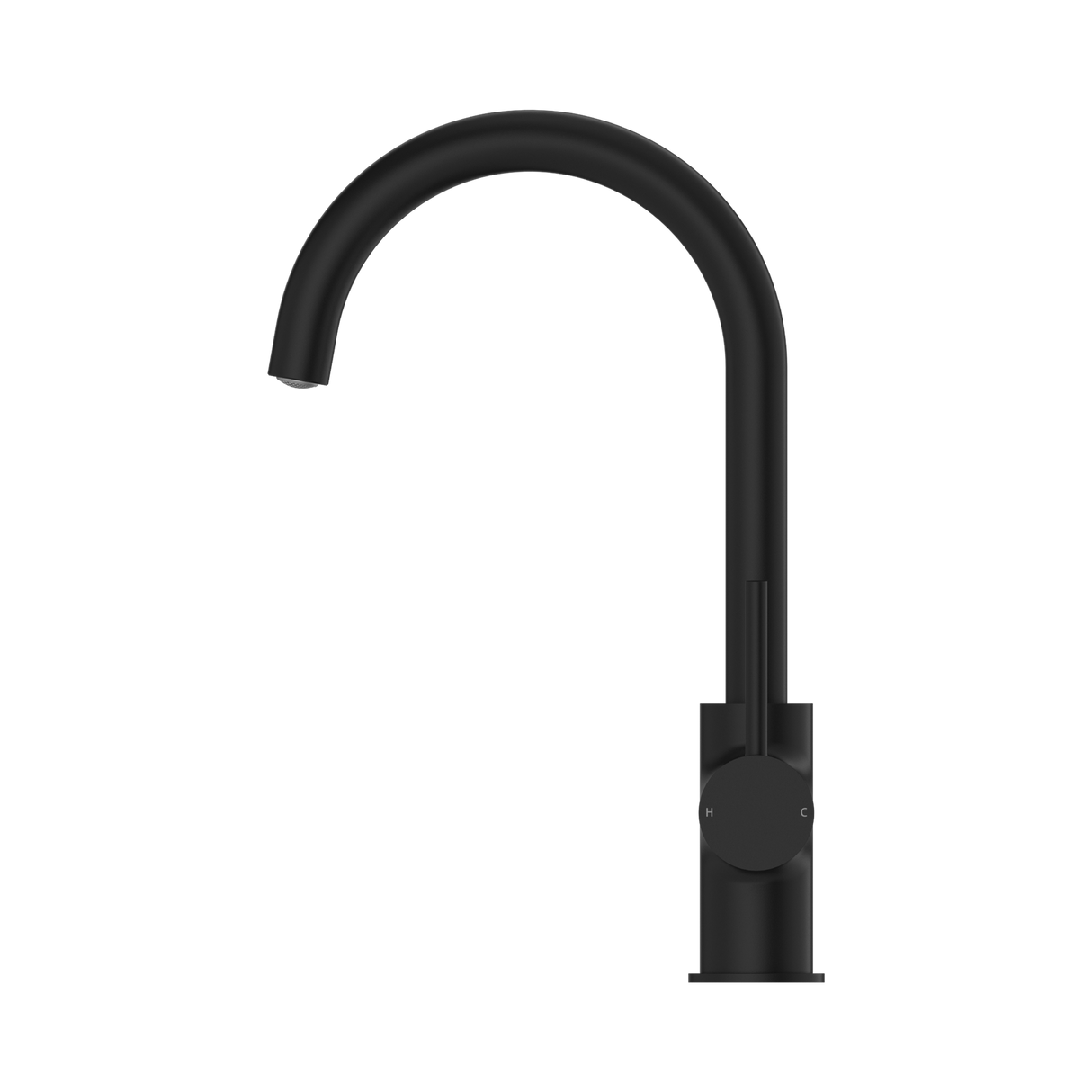 An image of Nero Tapware Dolce Kitchen Mixer Gooseneck Matte Black