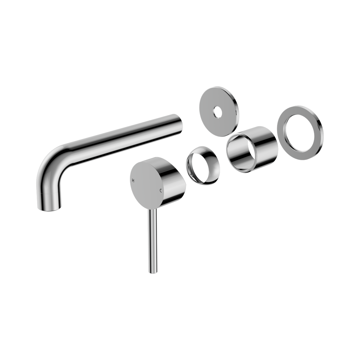 An image of Nero Tapware Dolce Wall Basin/Bath Mixer Separate Back Plate Trim Kits Only Chrome