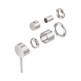 An image of Nero Tapware Dolce Shower Mixer With Diverter Separate Back Plate Trim Kits Only Brushed Nickel