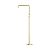 An image of Nero Tapware Opal Freestanding Bath Mixer With Hand Shower Brushed Gold