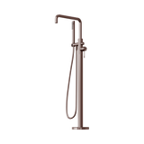 An image of Nero Tapware Opal Freestanding Bath Mixer With Hand Shower Brushed Bronze