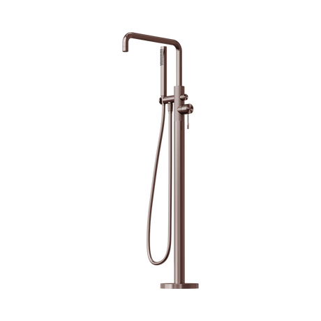 An image of Nero Tapware Opal Freestanding Bath Mixer With Hand Shower Brushed Bronze