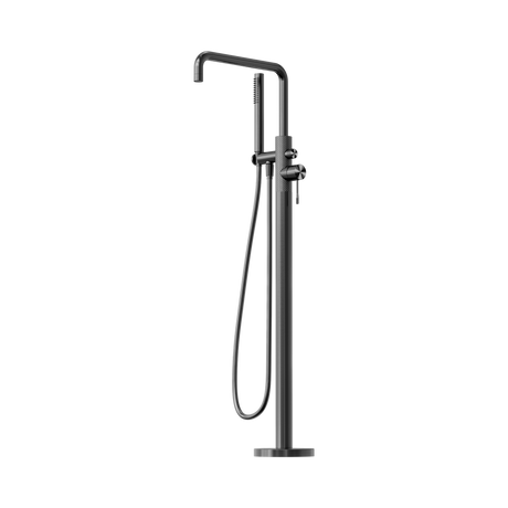 An image of Nero Tapware Opal Freestanding Bath Mixer With Hand Shower Graphite