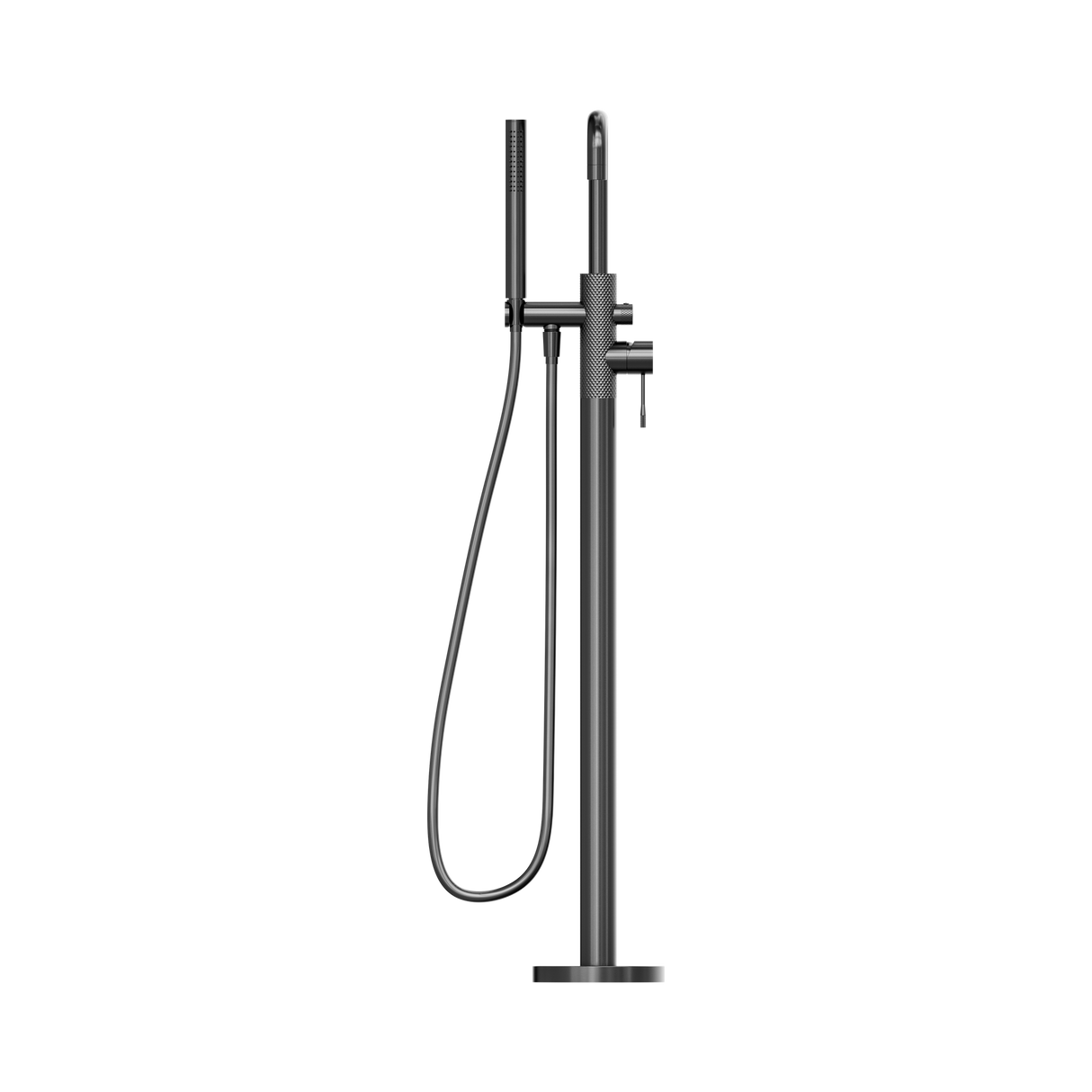 An image of Nero Tapware Opal Freestanding Bath Mixer With Hand Shower Graphite