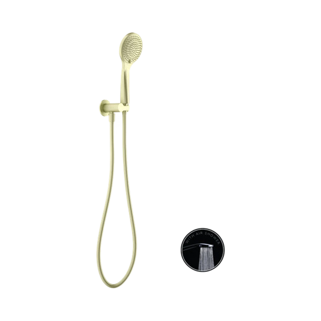 An image of Nero Tapware Opal Shower On Bracket With Air Shower Brushed Gold
