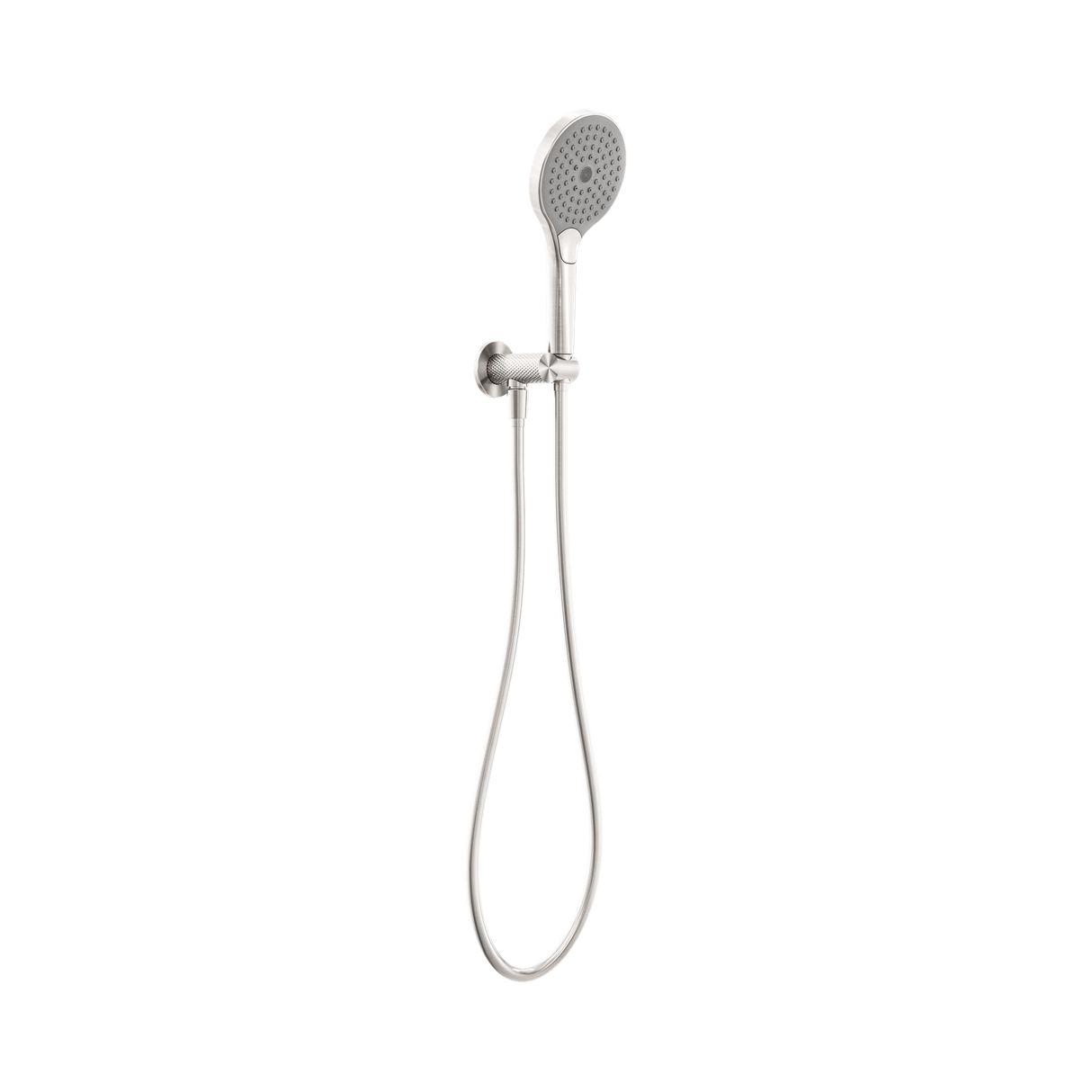 An image of Nero Tapware Opal Shower On Bracket With Air Shower II Brushed Nickel