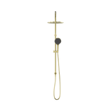 An image of Nero Tapware Opal Twin Shower With Air Shower II Brushed Gold