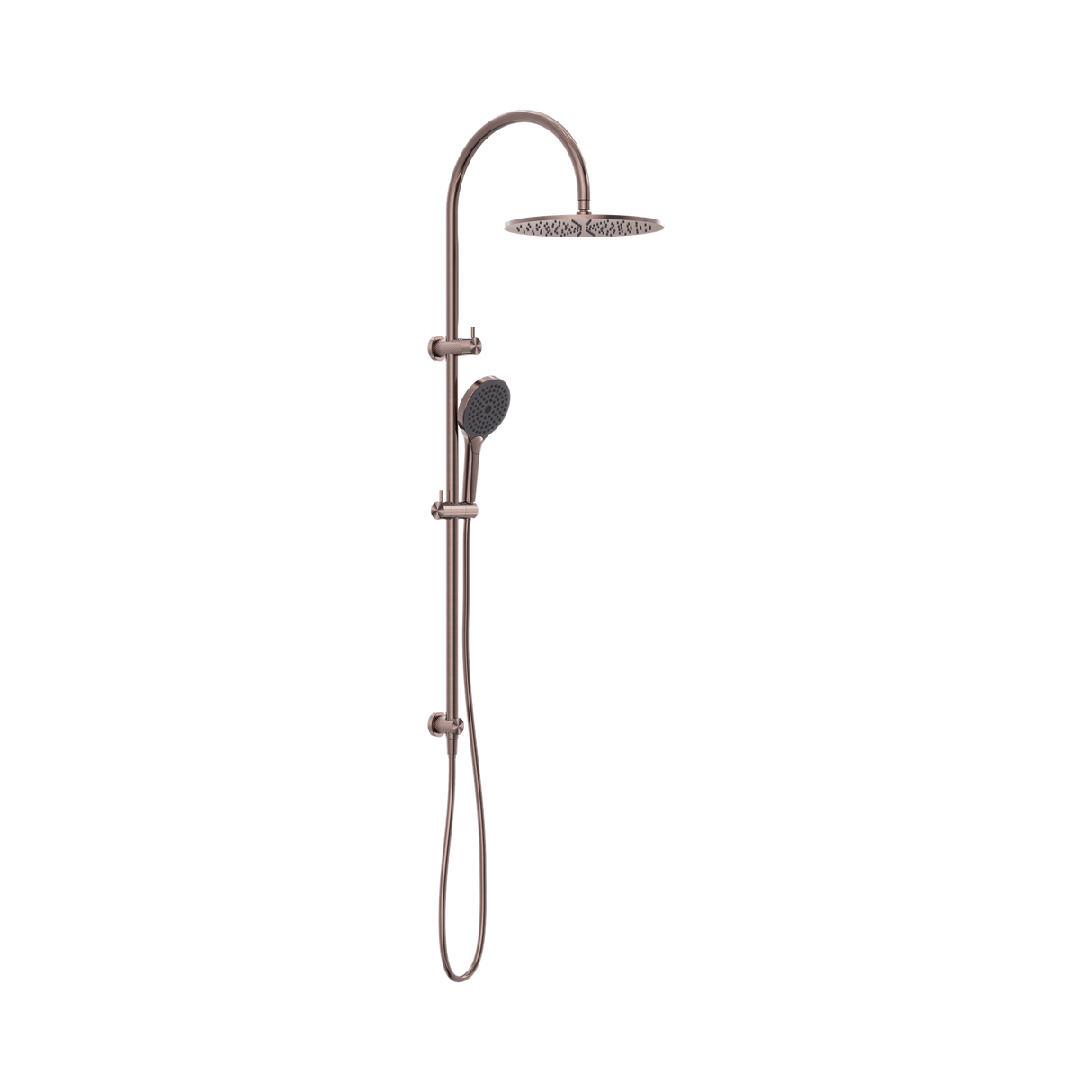 An image of Nero Tapware Opal Twin Shower With Air Shower II Brushed Bronze