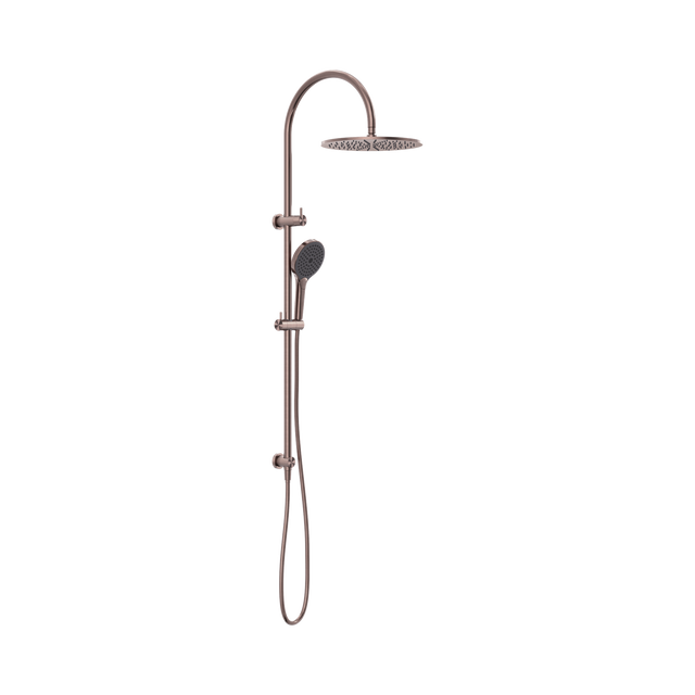 An image of Nero Tapware Opal Twin Shower With Air Shower II Brushed Bronze
