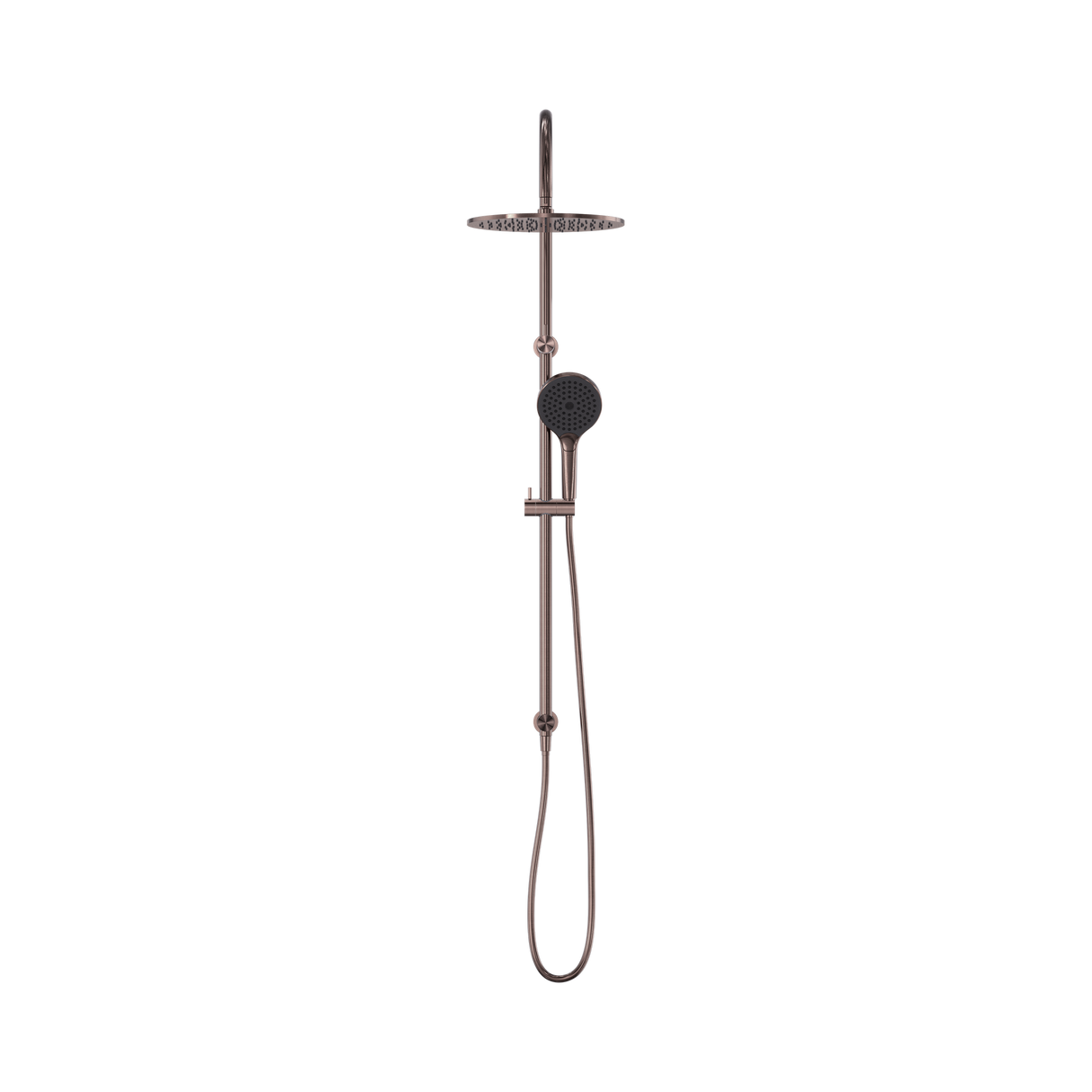 An image of Nero Tapware Opal Twin Shower With Air Shower II Brushed Bronze