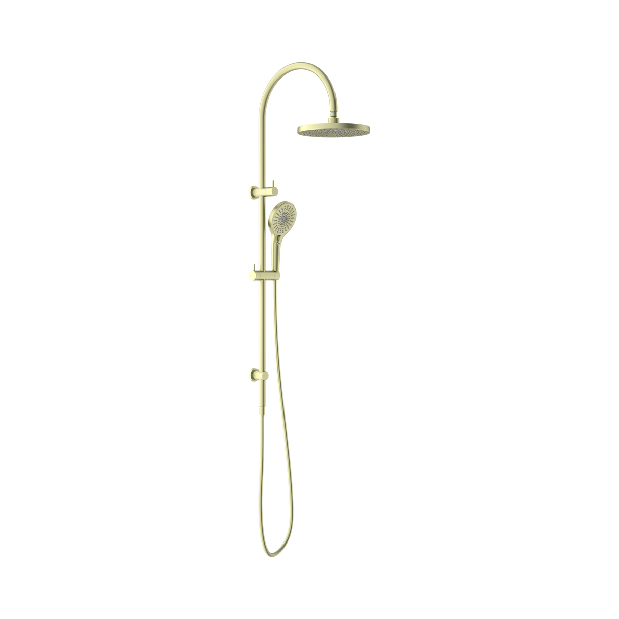 An image of Nero Tapware Opal Twin Shower Brushed Gold