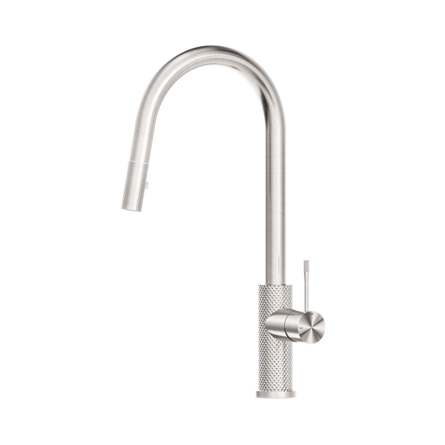 An image of Nero Tapware Opal Pull Out Sink Mixer With Vegie Spray Function Brushed Nickel