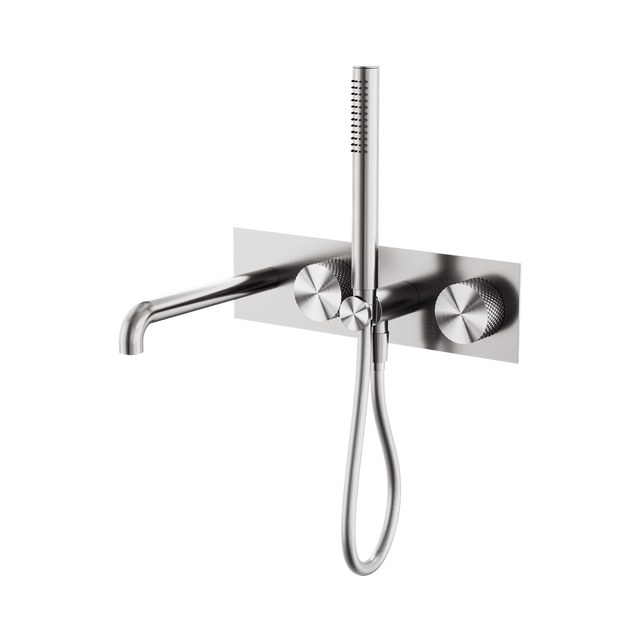An image of Nero Tapware Opal Progressive Shower System With Spout 230mm Brushed Nickel