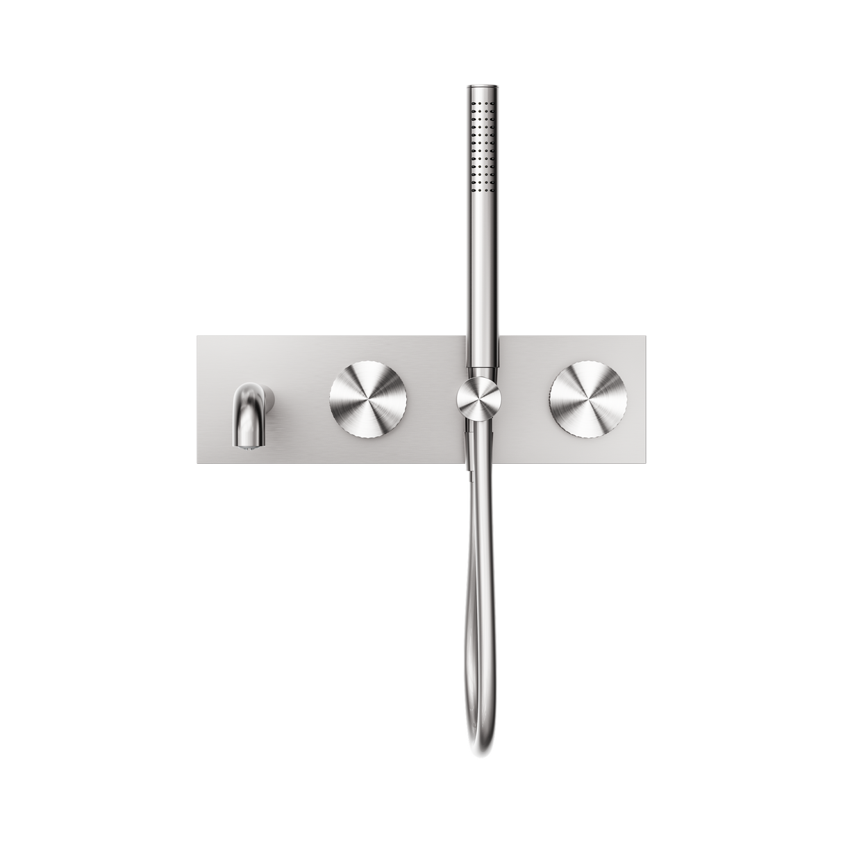 An image of Nero Tapware Opal Progressive Shower System With Spout 230mm Brushed Nickel