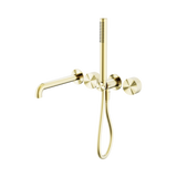An image of Nero Tapware Opal Progressive Shower System Separate Plate With Spout 230mm Brushed Gold