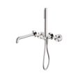 An image of Nero Tapware Opal Progressive Shower System Separate Plate With Spout 250mm Brushed Nickel