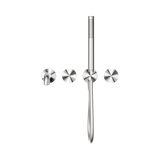 An image of Nero Tapware Opal Progressive Shower System Separate Plate With Spout 250mm Brushed Nickel